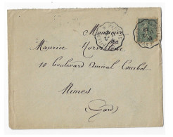 PERTUIS  à CAVAILLON Lettre 15c Semeuse Lignée Yv 130 Ob Convoyeur 11 2 1906 - Correo Ferroviario