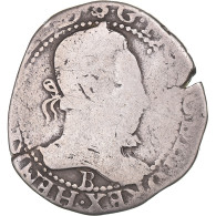 Monnaie, France, Franc Au Col Plat, Date Incertaine, Rouen, B+, Argent - 1574-1589 Heinrich III.
