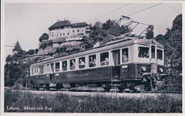 Laupen BE, Schloss Und Zug, Sensetalbahn, Chemin De Fer Et Train (6507) - Laupen