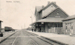 Perwez  La Gare Animée Voyagé En 1914 - Perwez