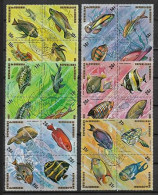 BURUNDI 1974 POSTA AEREA  SERIE  PESCI  YVERT.330-353 USATA VF - Used Stamps