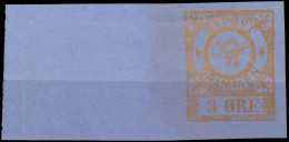 NORVÈGE / NORWAY - Local Post DRAMMEN 3øre Gold/blue Imperf.marginal (1888) - No Gum - Emisiones Locales