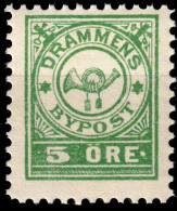 NORVÈGE / NORWAY - Local Post DRAMMEN 5øre Green (1888) - Mint NH** A - Lokale Uitgaven