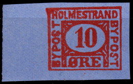 NORVÈGE / NORWAY - Local Post HOLMESTRAND 10øre Red On Blue (1888) - No Gum A - Emissions Locales