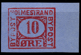 NORVÈGE / NORWAY - Local Post HOLMESTRAND 10øre Red On Blue (1888) - No Gum B - Emissioni Locali