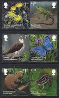 Great Britain 2018 Mi.No. 4196 - 4201 Großbritannien Birds Mammals Butterflies Frogs Reptiles Flowers 6v MNH ** 20,00 € - Unused Stamps