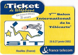 Télécarte - Le Ticket De TELEPHONE - échantillon 3 Mn - France Télécom - 2001 - Telefoni