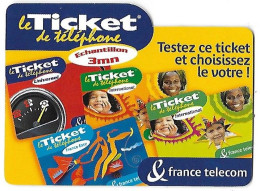 Télécarte - Le Ticket De TELEPHONE - échantillon 3 Mn - France Télécom - 2001 - Telephones