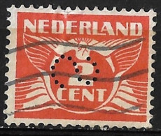 Perfin S (Haagse Kioskonderneming Segboer Te 's-Gravenhage) In 1924-1925 Vliegende Duif 2 Cent Oranje Zonder WM NVPH 145 - Perforadas