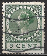 Perfin HP (H.Pander & Zonen Te 's-Gravenhage) In 1924-1926 Koningin Wilhelmina Veth 5 Cent Groen Zonder WM NVPH 149 - Perfin