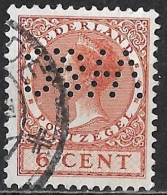 Perfin VH & C (v. Heek & Co NV Te Enschede) In 1924-1926 Koningin Wilhelmina Veth 6 Cent Bruin Zonder WM NVPH 150 - Perforés