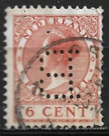 Perfin Kopstaande B (NV Gebr. Van Den Bergh) In 1924-1926 Koningin Wilhelmina Veth 6 Cent NVPH 150 - Perforadas