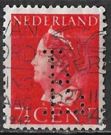 Perfin F (Furnes Scheepvaart Te Rotterdam) In 1940-47 Kon. Wilhelmina 7½ Cent Rood NVPH 334 - Perforés