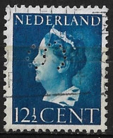 Gedraaide perfin S (Haagse Kioskonderneming Segboer Te 's-Gravenhage) In 1940-47 Kon. Wilhelmina 12½ Cent Blauw NVPH 336 - Perfin