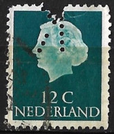 Perfin K  (Amst. Kiosk Onderneming Te Amsterdam) In 1967 Koningin Juliana 12 Cent Groen NVPH 618 - Perforés