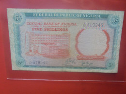 NIGERIA 5 SHILLINGS 1968 Signature "a" Circuler (B.29) - Nigeria