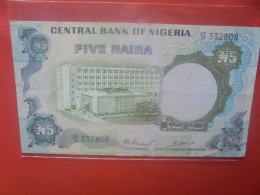 NIGERIA 5 NAIRA 1973-78 Signature N°3 Circuler (B.29) - Nigeria