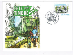 Fête Du Timbre 2023 - Vienne (38) - Petite Enveloppe Avec Le Timbre Vélo électrique - 2020-…