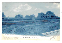 CPA WESTENDE : Les Cottages (carte Bleue) Et Rails Vicinal RARE Circulée En 1905 - Edit. Ls. Wyss, Basel N° 91 - 2 Scans - Westende