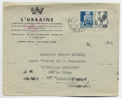 ALGERIE 10FR +4FR BLASON LETTRE COVER AVION DAGUIN ALGER 1945 POUR MADAGASCAR - 1944 Coq Et Maríanne D'Alger