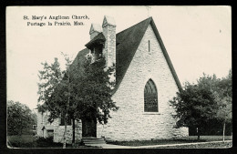 Ref  1604  -  Early Postcard - St Mary's Anglican Church - Portage La Prairie Manitoba Canada - Other & Unclassified