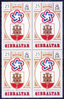 Bicentenary Of American Revolution, Coats Of Arms, Gibraltar 1976 MNH Blk - Timbres