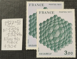 N° 1924/1924b (Variété, Lilas Très Foncé)  Neuf **  TB - Unused Stamps