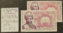 N° 1699c (Variété, Lilas Extra Pâle Ou Rose)  Neuf **  TB - Unused Stamps