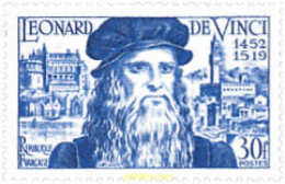 247220 HINGED FRANCIA 1952 5 CENTENARIO DEL NACIMIENTO DE LEONARDO DA VINCI - Châteaux