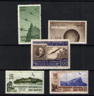San Marino (aéreo) Nº 51/52,66 Y 98/99 . Año 1946/1952 - Airmail