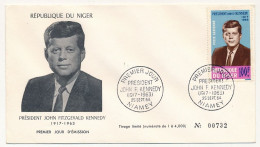 NIGER - Enveloppe FDC - 100F Président John F. Kennedy - NIAMEY - 25 Sept 1964 - Niger (1960-...)