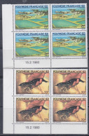 Polynésie N° 150 / 51 XX Aquaculture, 2 Valeurs En Bloc De 4 Coin Daté Du 15 . 2 . 80 ; Sans Trait, Sans Charnière, TB - Neufs