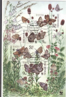 Czech Republic 2002, MI 324 - 327, Butterflies, Used,I Will Complete Your Wantlist Of Czech Or Slovak Stamps By Michel - Oblitérés