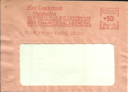 Lettre Flamme   EMA  Havas C 1971 Assurances Parfaites Britannique Maritime 75 Paris  C24/41 - Autres & Non Classés