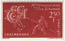 97301 MNH LUXEMBURGO 1960 10 ANIVERSARIO DEL PLAN SCHUMAN - Sonstige & Ohne Zuordnung