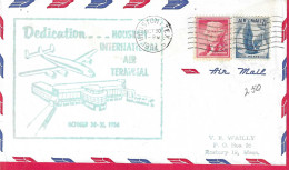 U.S.A. - HOUSTON INTERNATIONAL AIR TERMINAL - AIR MAIL COVER FROM HOUSTON * OCT 30,1954* - 2c. 1941-1960 Storia Postale