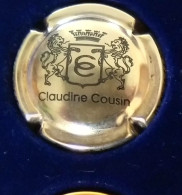 PLAQUE DE MUSELET DE CHAMPAGNE " CLAUDINE COUSIN N° 3 OR ET NOIR ECUSSON OR " - Germain