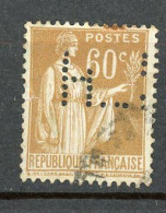 FR - TYPE PAIX - N°Yt 364 Obli. & Perforé "H ?? " - Used Stamps