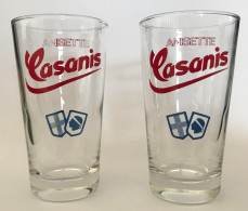 Lot De 2 Verres Anisette Casanis Tête Corse - Glasses