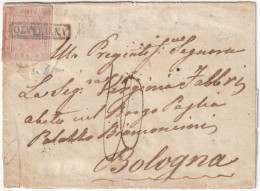 1858 22 Giu 5 Gr. Pli D'accordeon Sass 8a  Su Lettera Da Napoli S.Ferdinando X Bologna F.AD - Neapel