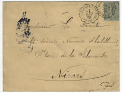 St RAMBERT D'ALON à FIRMINY Lettre 15c Semeuse Lignée Yv 130 Ob Convoyeur 14 10 1903 - Correo Ferroviario