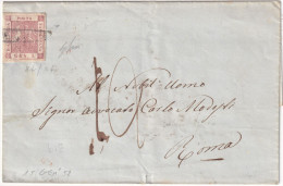 1858 15 Gen  5 Gr. Senza Filigrana Sass 8a Su Sovr. Da Napoli S.Ferdinando X Roma Spl - Neapel