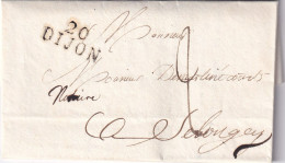 France Marque Postale - 20/DIJON 25x12 Mm - 1819 - 1801-1848: Précurseurs XIX