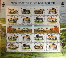 Mongolia 2000 WWF Przewalski Horse Animals Extra Large Sheetlet MNH - Chevaux