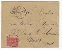 GENEVE A CULOZ Convoyeur Lettre 10c Semeuse Lignée Yv 129 Ob 19 11 1906 - Spoorwegpost