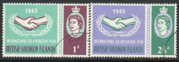 Solomon Islands 1965 International Co-operation Year ICY Set Of 2, Used, SG 129/30 (BP) - British Solomon Islands (...-1978)