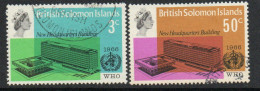 Solomon Islands 1966 WHO Inauguration Set Of 2, Used, SG 155/6 (BP) - Iles Salomon (...-1978)