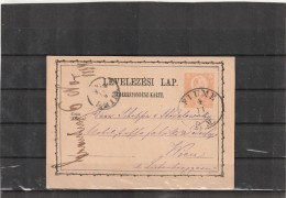 Hungary Fiume POSTAL CARD To Austria 1874 - Briefe U. Dokumente