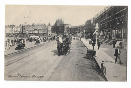 Postcard, Kent, Margate, Marine Terrace, Horse And Carriage, Street, Road, People, House, 1909. - Margate