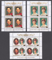 Aitutaki, 1981, Royal Wedding, Prince Charles, Lady Diana, MNH Sheetlets, Michel 406-408 - Aitutaki